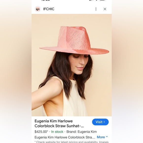 Eugenia Kim Coral Colorblock Straw Sunhat main image 4